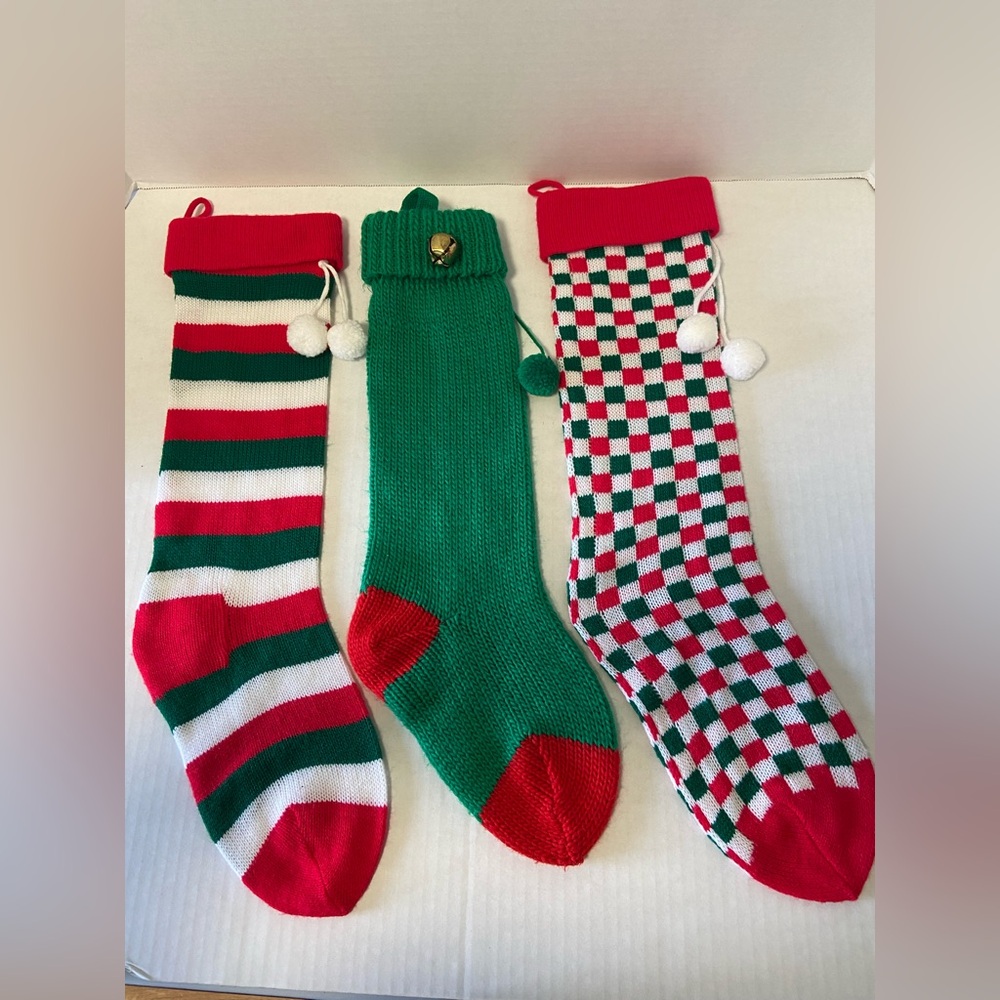 Vintage Christmas Stockings - Set of 3